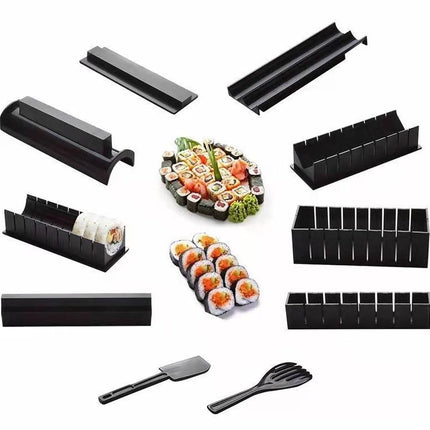 10Pcs DIY Sushi Making Kit Roll Sushi Maker Rice Roll Mold Kitchen Sushi Tools.