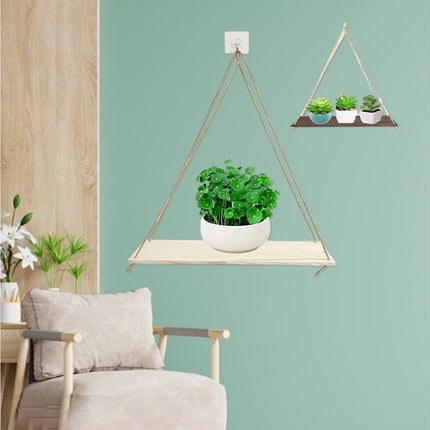Home Plant Bonsai Photos Frame Wood Window Wall Hanging Shelves Storage Rack- S.