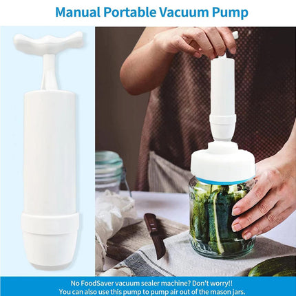 Food Storage Jar Sealing Machine - Manual Air Pump - White.