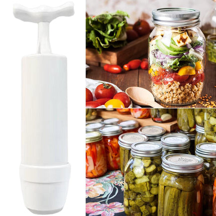 Food Storage Jar Sealing Machine - Manual Air Pump - White.