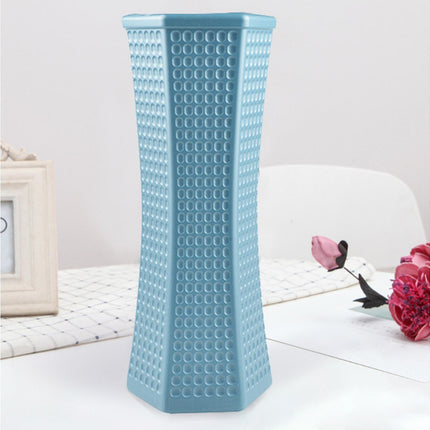 Geometric Decorative Vase-Blue.