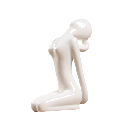 Ceramic Simulation Yoga Girl Model Art Craft Home Cabinet Office Desktop Decor-10#.