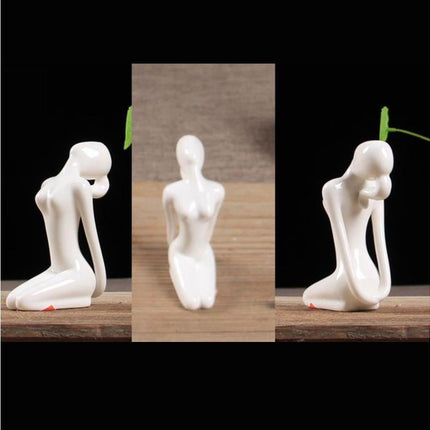 Ceramic Simulation Yoga Girl Model Art Craft Home Cabinet Office Desktop Decor-10#.