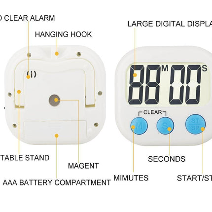 12 Pack Digital Kitchen Timer Strong grip Electronic Countdown Timer Small Loud Alarm.