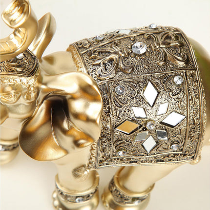 Eye-catching Elephant Figurine Fine Symbol Resin Elegant Elephant Trunk Sculpture for Home-Golden S.