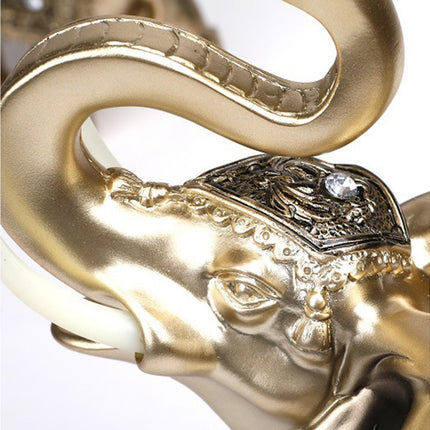 Eye-catching Elephant Figurine Fine Symbol Resin Elegant Elephant Trunk Sculpture for Home-Golden S.