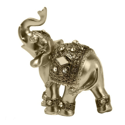 Eye-catching Elephant Figurine Fine Symbol Resin Elegant Elephant Trunk Sculpture for Home-Golden S.