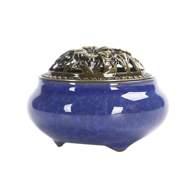 Vintage Ceramic Incense Burner Holder Meditation Buddhist Zen Censer Home Decor-2#.
