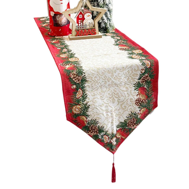 Xmas Table Runner Anti-shrink Tear Resistant Polyester Cotton-A.