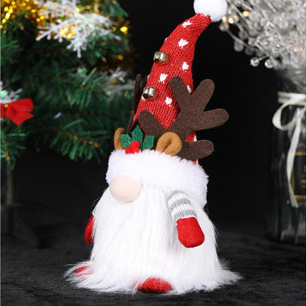 Antler Faceless Doll Music Luminous Xmas Pendant-Red 28cm.