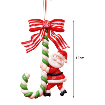 3Pcs Xmas Tree Pendant Candy Cane Crafts Soft Clay.