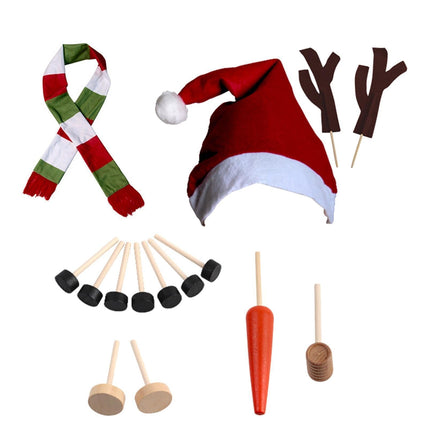 1 Set Snowman Decoration DIY Building Set for Home.