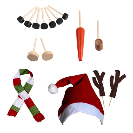 1 Set Snowman Decoration DIY Building Set for Home.