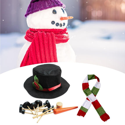 1 Set Snowman Decoration DIY Building Set for Home.