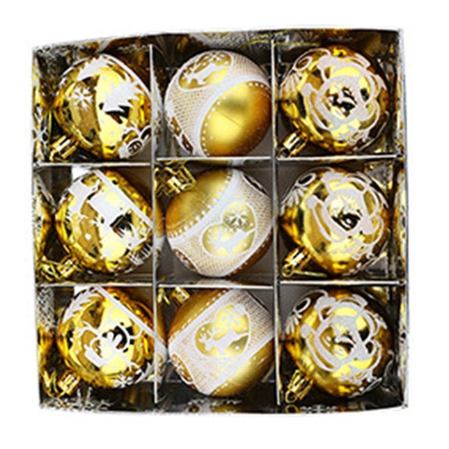 Xmas Ball Pendant Shiny Painted Balls-Golden.