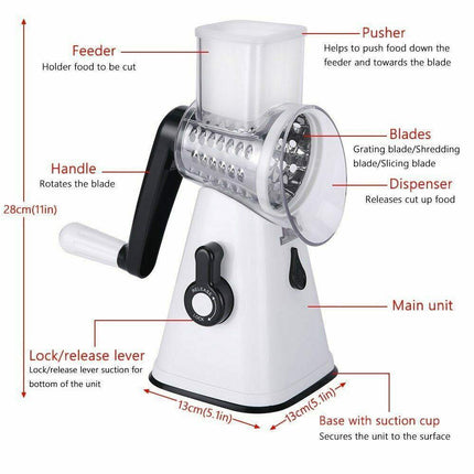 3-in-1 Vegetable Slicer Shredder Grater for Potato Onion Cucumber Carrot Chopper.