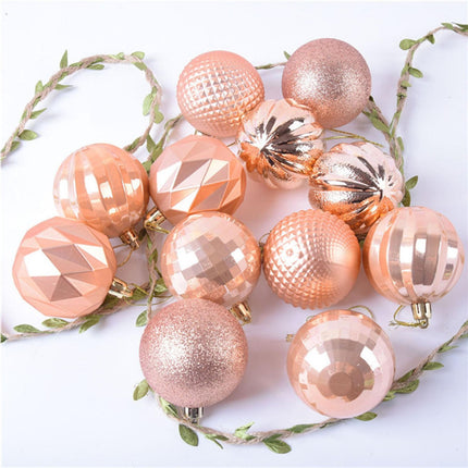12Pcs Xmas Tree Decorative Ball Hanging Pendant Home Ornaments New Year Gift-Antique Brass.