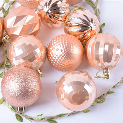 12Pcs Xmas Tree Decorative Ball Hanging Pendant Home Ornaments New Year Gift-Antique Brass.