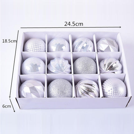 12Pcs Xmas Tree Decorative Ball Hanging Pendant Home Ornaments New Year Gift-Antique Brass.