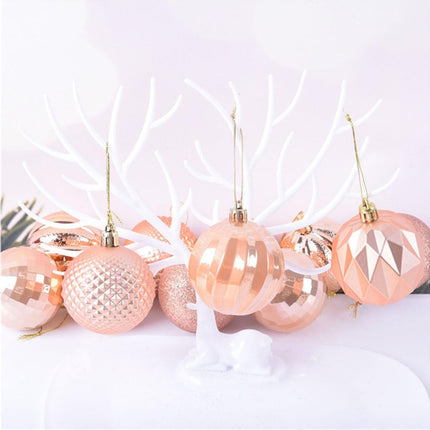 12Pcs Xmas Tree Decorative Ball Hanging Pendant Home Ornaments New Year Gift-Antique Brass.