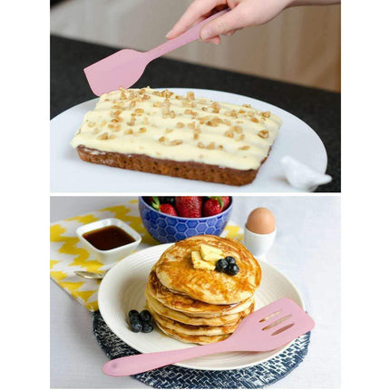 Silicone Baking Utensils Set - Heat-Resistant - Pink.