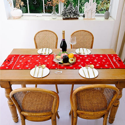 Xmas Table Runner Santa Pattern Cover-Red Santa.