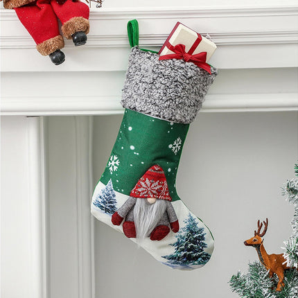 Non Woven Xmas Stocking No Face Dwarf-Green.