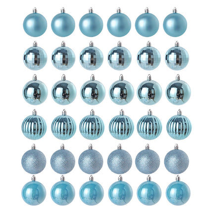 36Pcs Xmas Ball Electroplating Ornaments-Lake Blue.