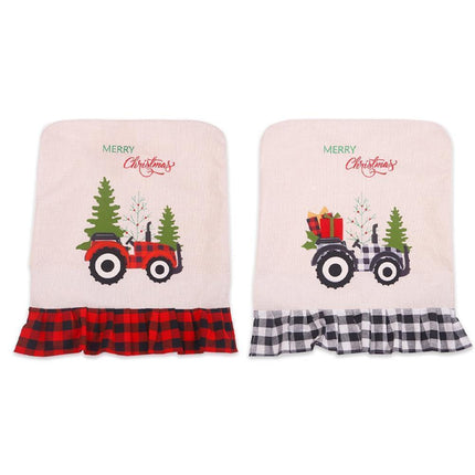 Merry Christmas Tree Car Dinner Chair Seat Cover Holiday Party Xmas Decoration-Red Black.