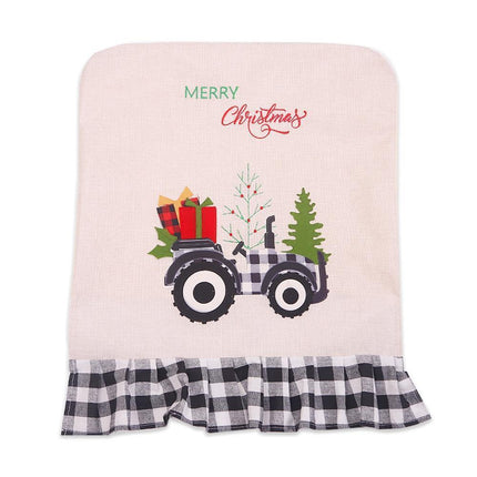 Merry Christmas Tree Car Dinner Chair Seat Cover Holiday Party Xmas Decoration-Red Black.