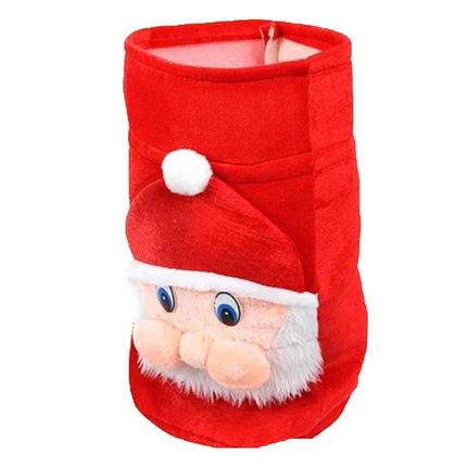 Xmas Candy Bag 3D Santa Velvet-Red.