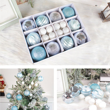 26Pcs Xmas Balls Bright Ornament-Blue.