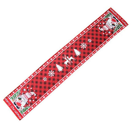 Table Runner Buffalo Plaid Checkered Cloth-Red.