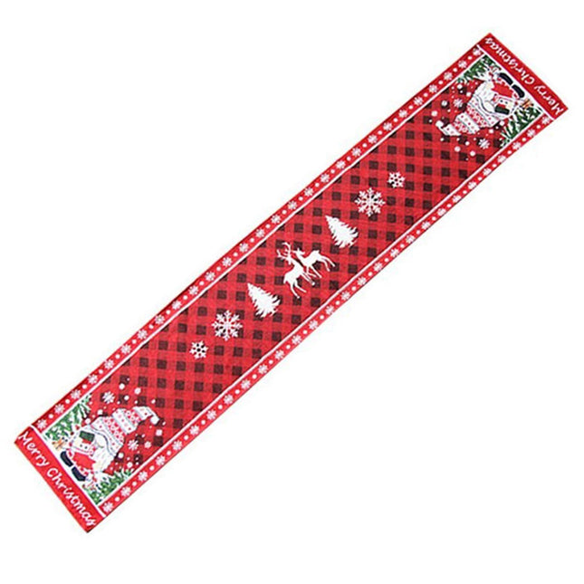 Table Runner Buffalo Plaid Checkered Cloth-Red.
