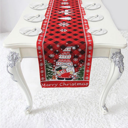 Table Runner Buffalo Plaid Checkered Cloth-Red.