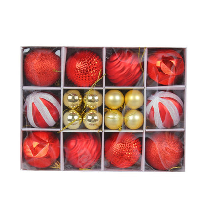 26Pcs Xmas Balls Bright Ornament-Red.