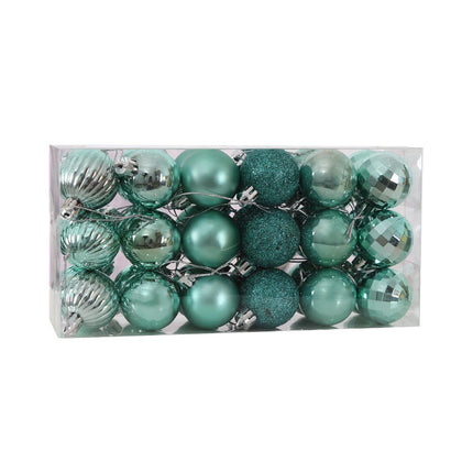 36Pcs Xmas Glitter Ball Decor-Light Green.
