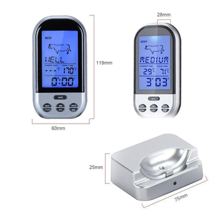 Digital Meat Thermometer - Wireless Remote - Waterproof.