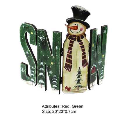 Foldable Eye-catching Christmas Ornament Wood Creative Cute Xmas Ornament for Decoration-Green.