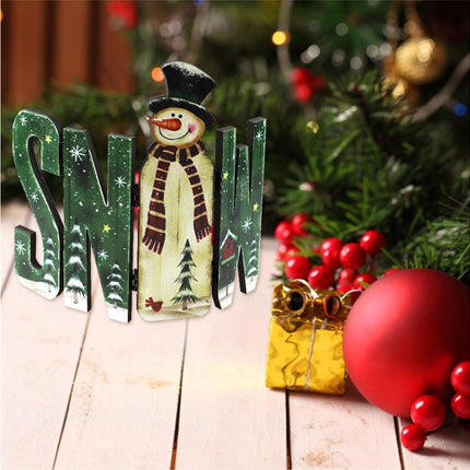 Foldable Eye-catching Christmas Ornament Wood Creative Cute Xmas Ornament for Decoration-Green.