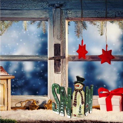 Foldable Eye-catching Christmas Ornament Wood Creative Cute Xmas Ornament for Decoration-Green.