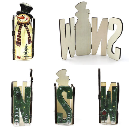Foldable Eye-catching Christmas Ornament Wood Creative Cute Xmas Ornament for Decoration-Green.