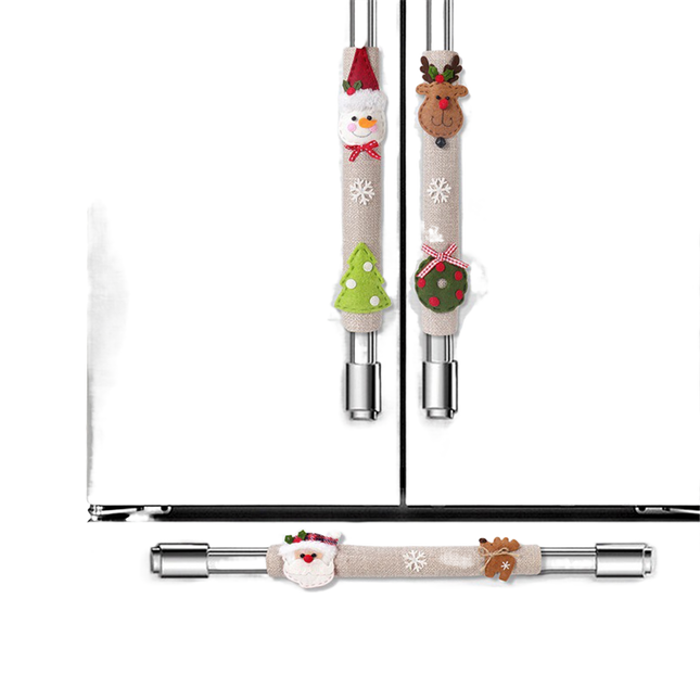 3Pcs Xmas Fridge Handle Covers Protector.