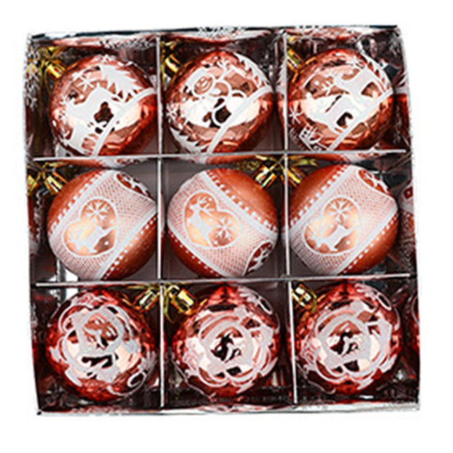 Xmas Ball Pendant Painted Balls-Rose Gold.