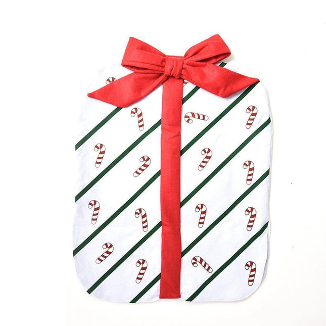 Gift Package Shape Chair Protective Cover Christmas Home Restaurant Decoration-White.