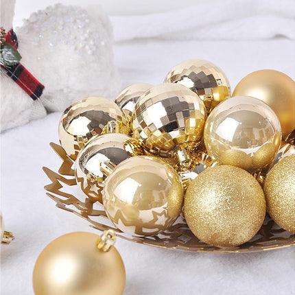 24Pcs Xmas Balls Glitter-Golden 4cm.