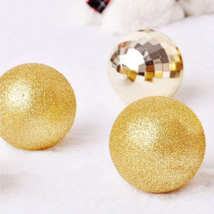 24Pcs Xmas Balls Glitter-Golden 4cm.