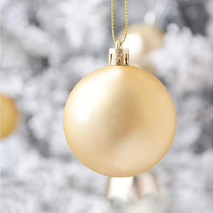 24Pcs Xmas Balls Glitter-Golden 4cm.