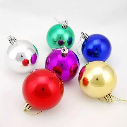 24Pcs Christmas Tree Balls Festival Home Party Mall Xmas Hanging Decor Ornament-Lake Blue 4cm.