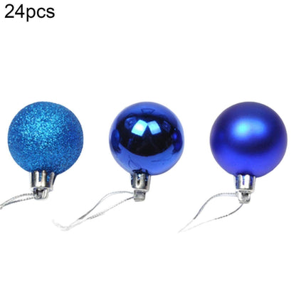 24Pcs Christmas Tree Balls Festival Home Party Mall Xmas Hanging Decor Ornament-Lake Blue 4cm.